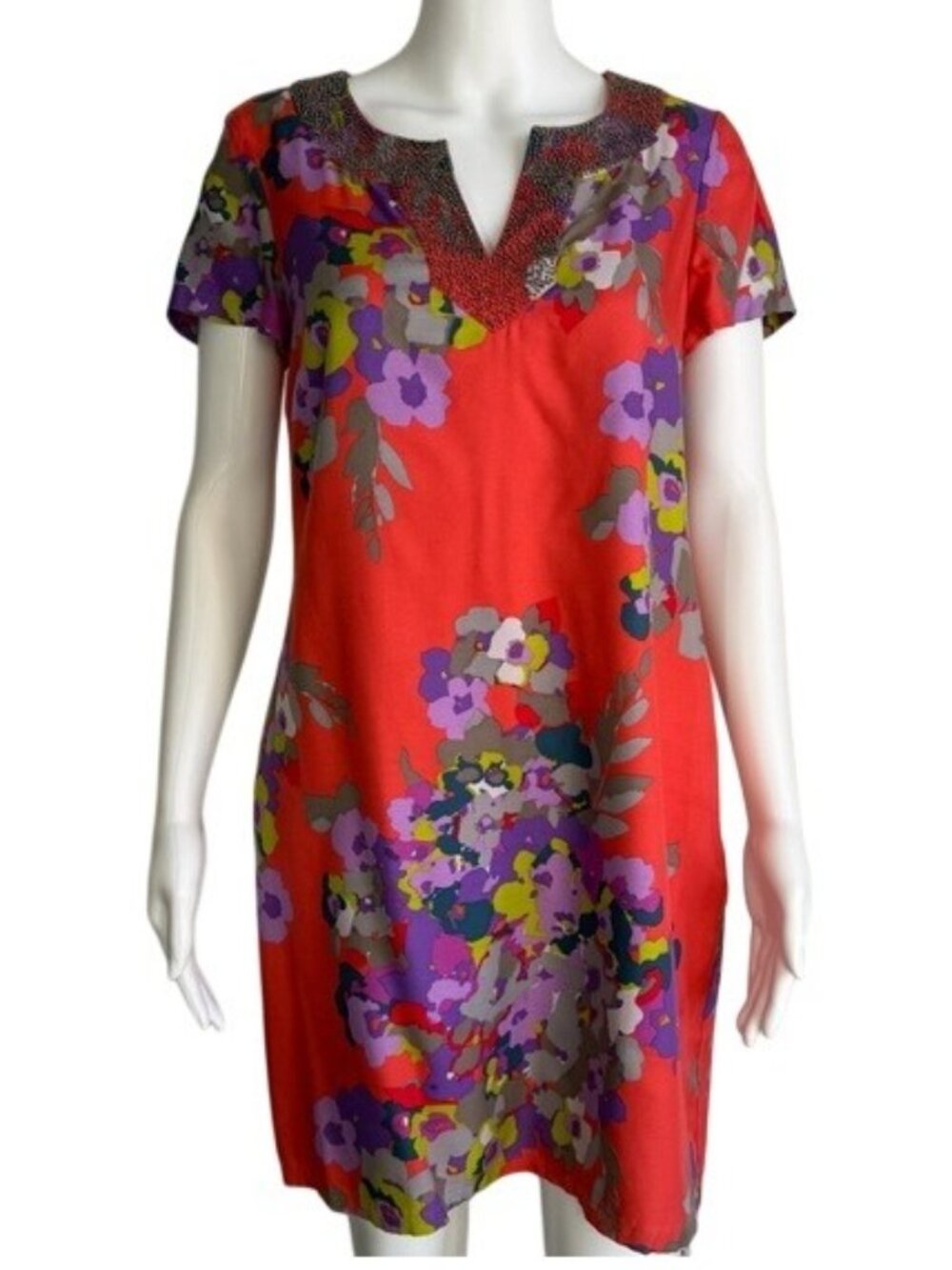 Boden Floral Silk Blend Tunic Dress – Size 6